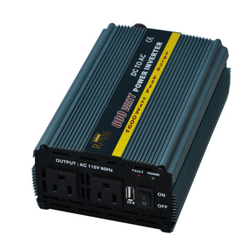 800 WATT POWER INVERTER 12 VDC TO 120 VAC WITH CABLES